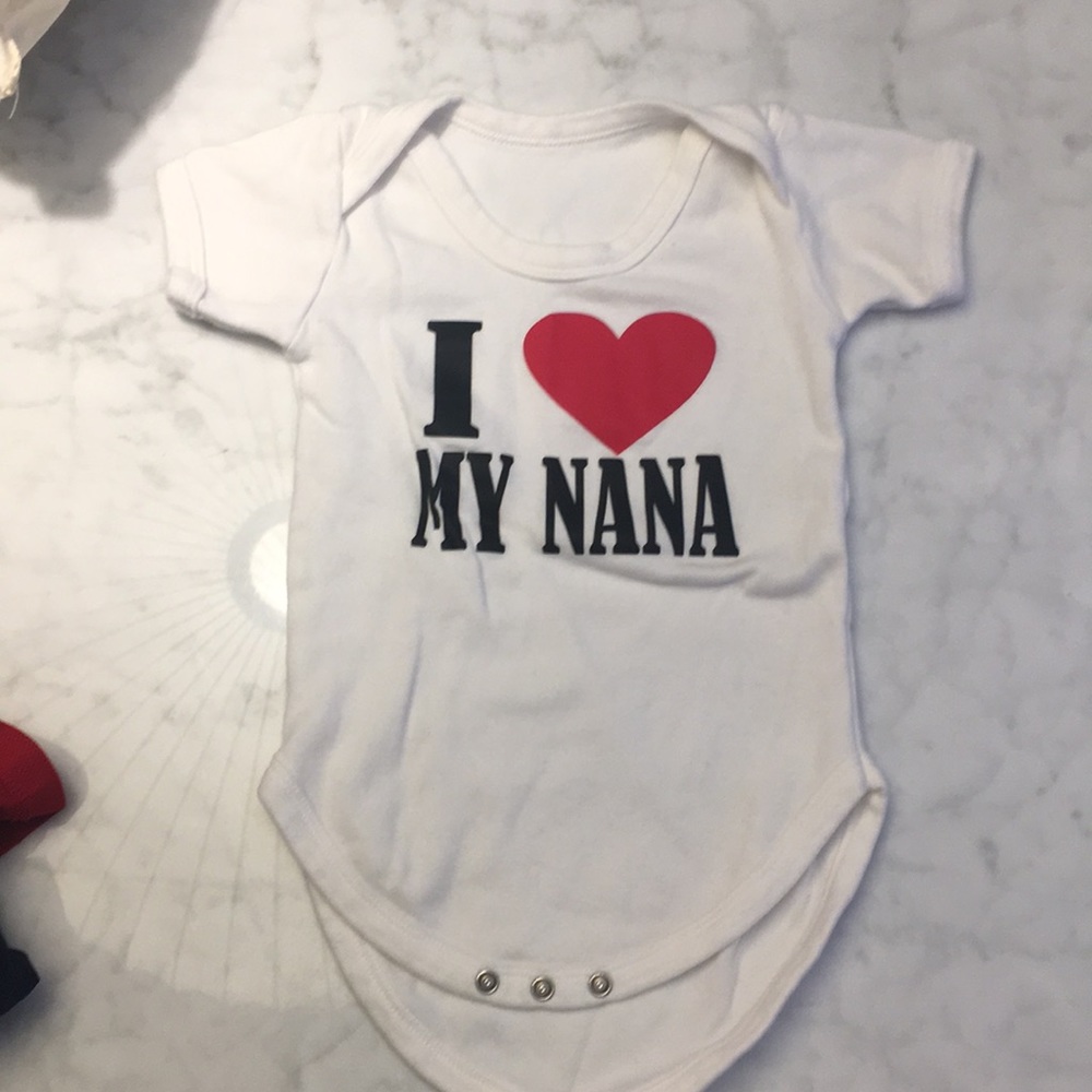 12-18 months I love ❤️ my Nana onesie worn twice